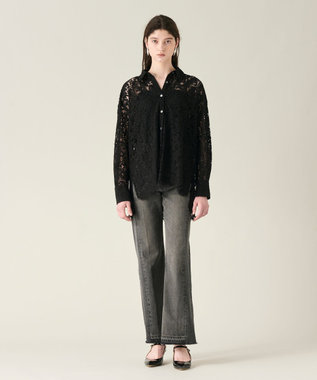 GRACE CONTINENTAL コードレースオーバーシャツ ブラック