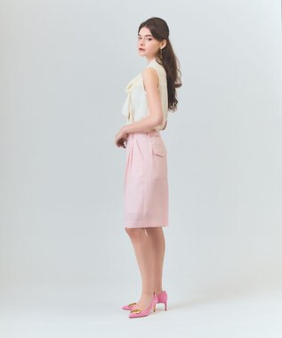 GRACE CONTINENTAL リネンライクシアーパンツ ピンク