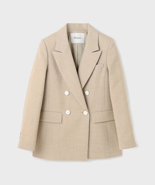 GRACE CONTINENTAL リネンライクダブルジャケット ベージュ