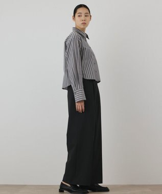 GRACE CONTINENTAL ストライプショートシャツ ブラック