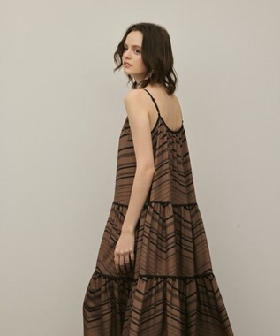 GRACE CONTINENTAL キカプリントキャミワンピース ブラウン