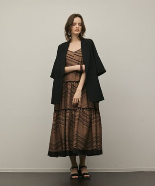 GRACE CONTINENTAL キカプリントキャミワンピース ブラウン