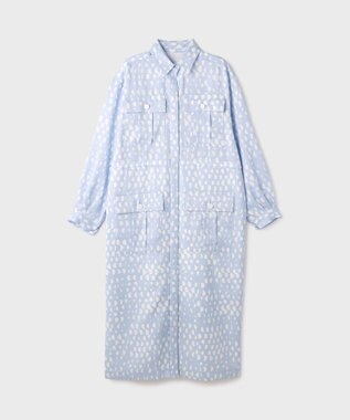 GRACE CONTINENTAL ハーフドットミリタリーワンピース ブルー