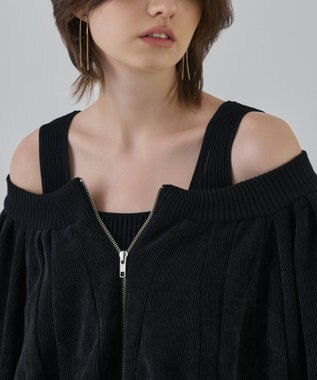 GRACE CONTINENTAL バルーンモールカットカーディガン ブラック