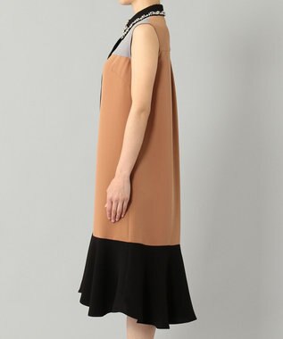 GRACE CONTINENTAL カラーブロックシャツドレス キャメル