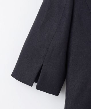 GRACE CONTINENTAL リネンタッチハーフスリーブジャケット ネイビー