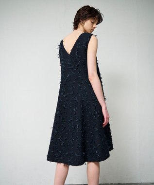 GRACE CONTINENTAL リボンヤーンジレドレス ブラック