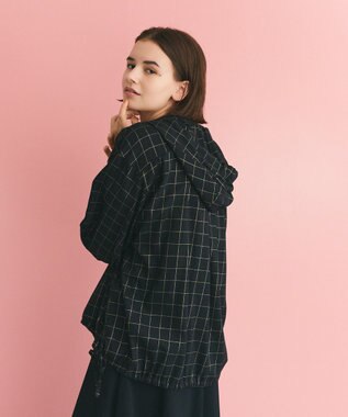 GRACE CONTINENTAL ラメチェックフーディー ブラック