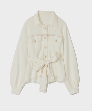 GRACE CONTINENTAL ニットワークジャケット ホワイト