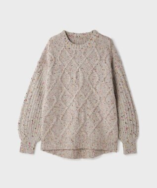 GRACE CONTINENTAL ケーブルニットトップ グレー