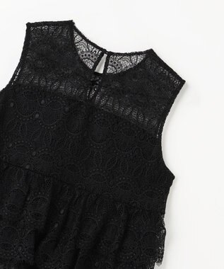 GRACE CONTINENTAL レースギャザートップ ブラック
