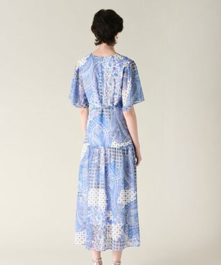 GRACE CONTINENTAL ペイズリーカシュクールワンピース ブルー