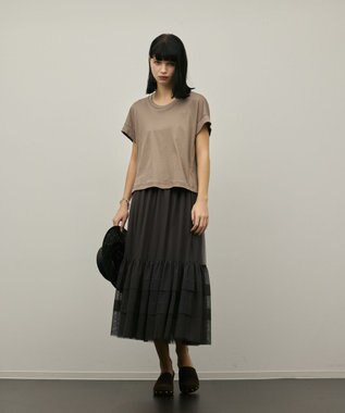 GRACE CONTINENTAL ルーズカットTシャツ ブラウン