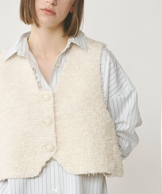 GRACE CONTINENTAL ツイードショートジレジャケット ベージュ