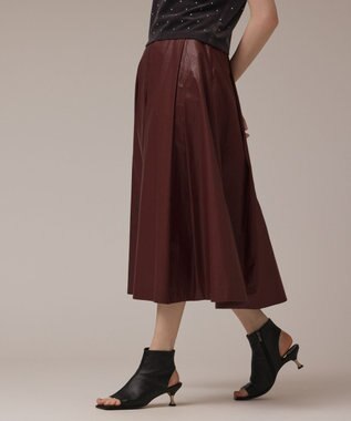 GRACE CONTINENTAL コーティングタックスカート ブラウン