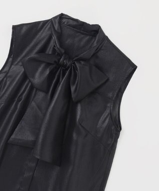 GRACE CONTINENTAL チンツボウタイノースリーブブラウス ブラック