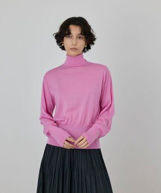 GRACE CONTINENTAL カシミヤ混ニットトップ ピンク
