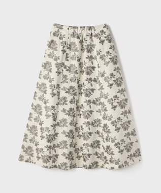 GRACE CONTINENTAL ラメフラワージャガードフレアスカート キナリ