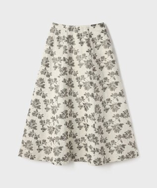 GRACE CONTINENTAL ラメフラワージャガードフレアスカート キナリ