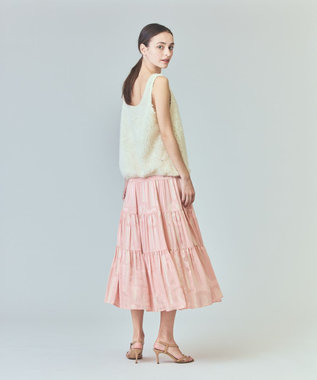 GRACE CONTINENTAL チュールフェザータンクトップ ホワイト