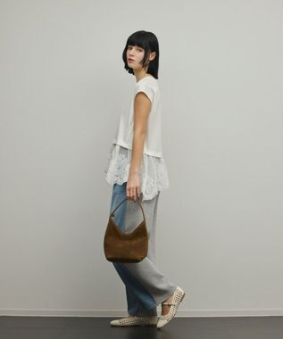 GRACE CONTINENTAL ヘムembカットトップ ホワイト