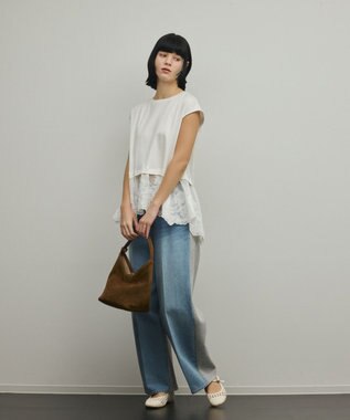 GRACE CONTINENTAL ヘムembカットトップ ホワイト