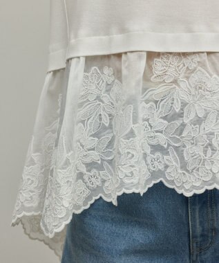 GRACE CONTINENTAL ヘムembカットトップ ホワイト