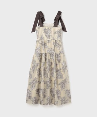 GRACE CONTINENTAL シアージャガードティアードワンピース ベージュ