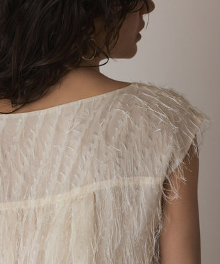 GRACE CONTINENTAL フリンジギャザートップ キナリ