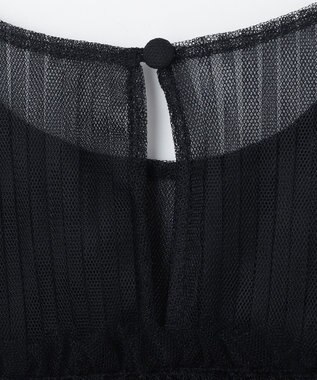 GRACE CONTINENTAL チュールノースリーブ トップ ブラック