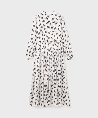 GRACE CONTINENTAL キャットプリントフライヨークワンピース キナリ