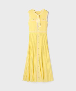 GRACE CONTINENTAL バイカラーボウタイニットワンピース イエロー