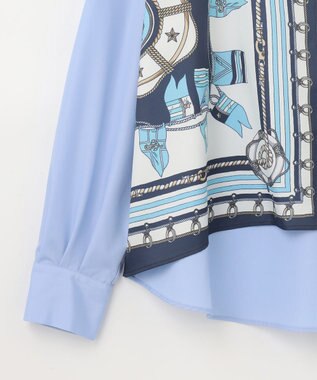 GRACE CONTINENTAL マリンスカーフコンビシャツ ブルー