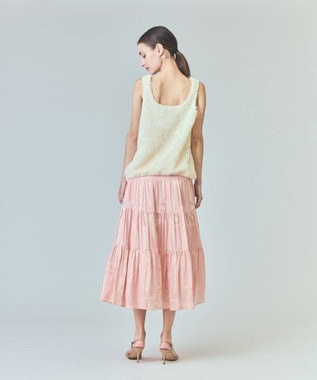 GRACE CONTINENTAL チュールフェザータンクトップ ホワイト