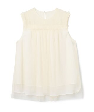 GRACE CONTINENTAL チュールノースリーブ トップ キナリ