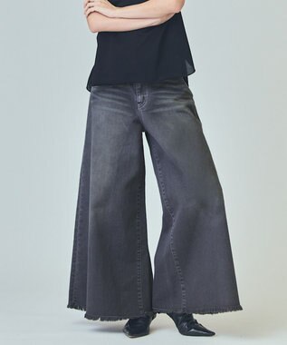 GRACE CONTINENTAL バギーデニムパンツ グレー