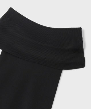 GRACE CONTINENTAL オフショルリブニットトップ ブラック