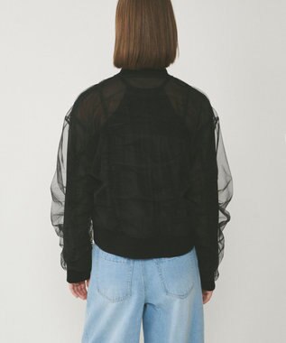 GRACE CONTINENTAL チュールギャザーブルゾン ブラック
