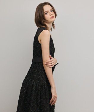 GRACE CONTINENTAL コード刺繍ワンピース ブラック