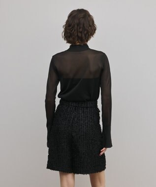 GRACE CONTINENTAL シアーハイネックニットトップ ブラック