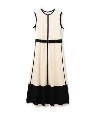 GRACE CONTINENTAL 配色ポンチフレアワンピース ホワイト