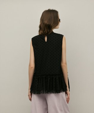 GRACE CONTINENTAL チュールティアードブラウス ブラック