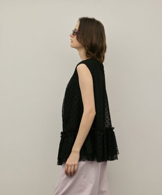 GRACE CONTINENTAL チュールティアードブラウス ブラック