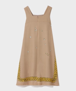 GRACE CONTINENTAL ジュエリーモチーフドレス ベージュ