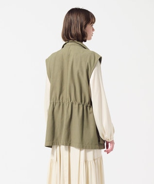 GRACE CONTINENTAL ビジューアーミーベスト カーキ