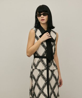 GRACE CONTINENTAL チュールレースワンピース ベージュ