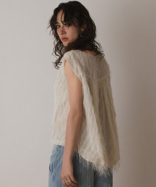 GRACE CONTINENTAL フリンジギャザートップ キナリ