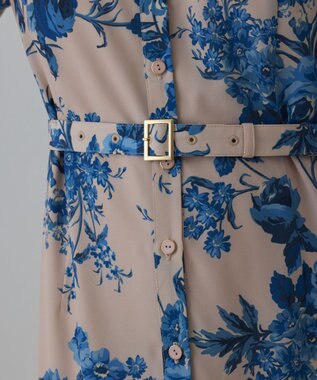 GRACE CONTINENTAL ブーケフラワープリントワンピース ベージュ