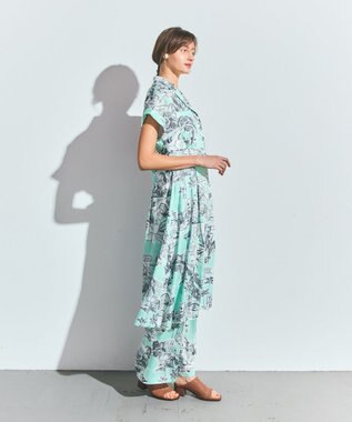 GRACE CONTINENTAL リゾートプリントツイルドレス ミント