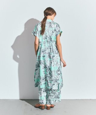 GRACE CONTINENTAL リゾートプリントツイルドレス ミント